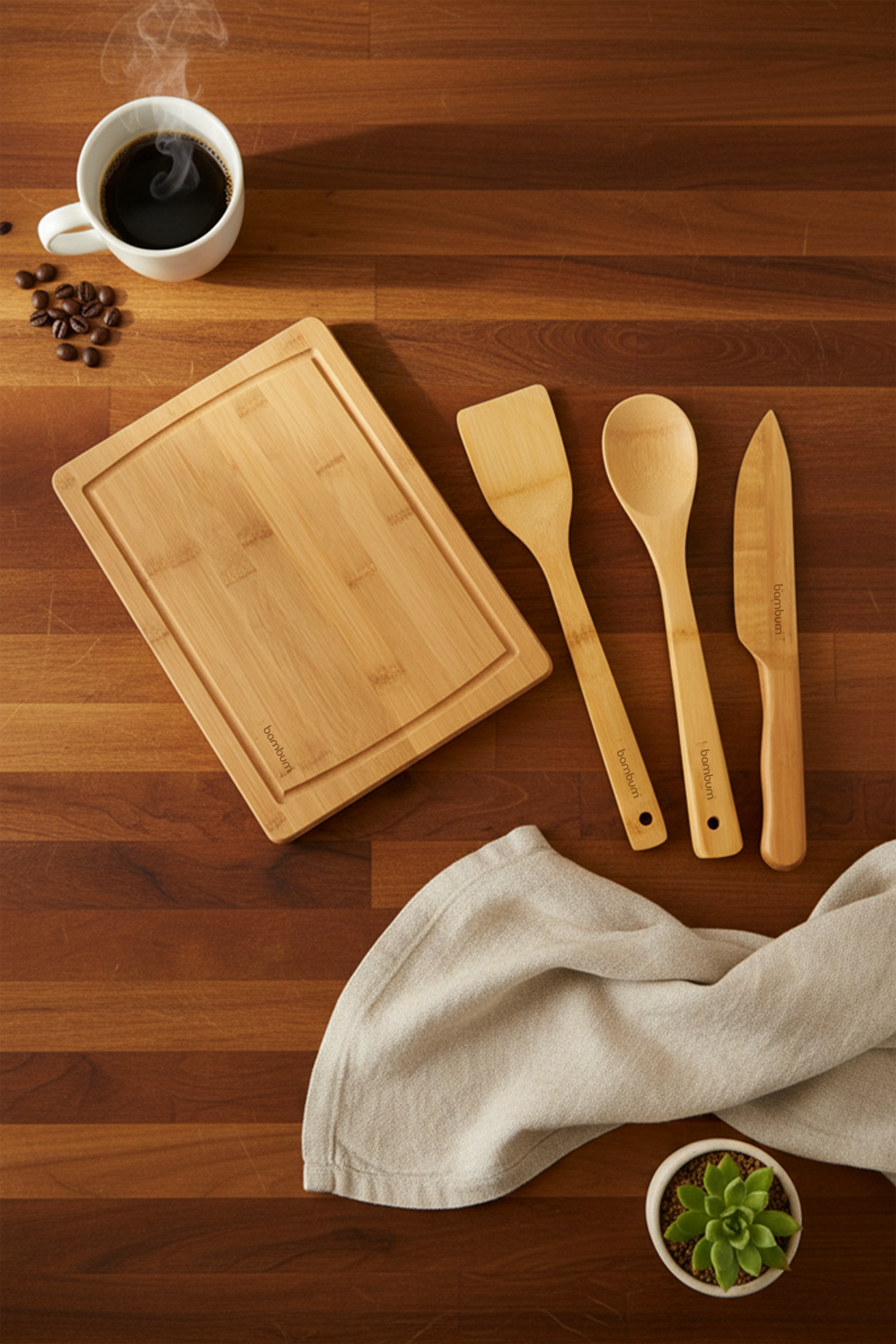 Tofu - Cutting Board with Utensils