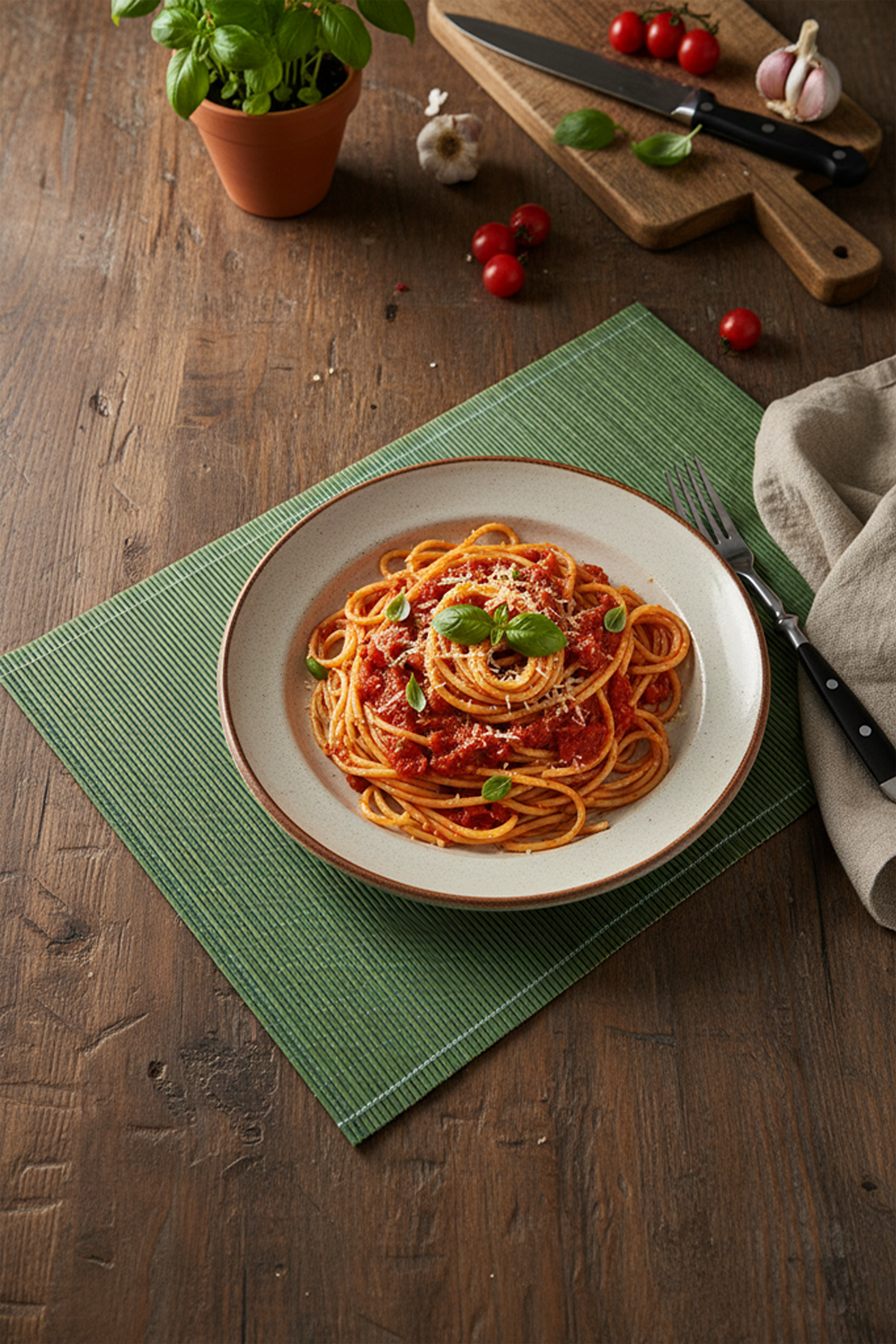Servizio - Wood Table & Sushi Mat Green