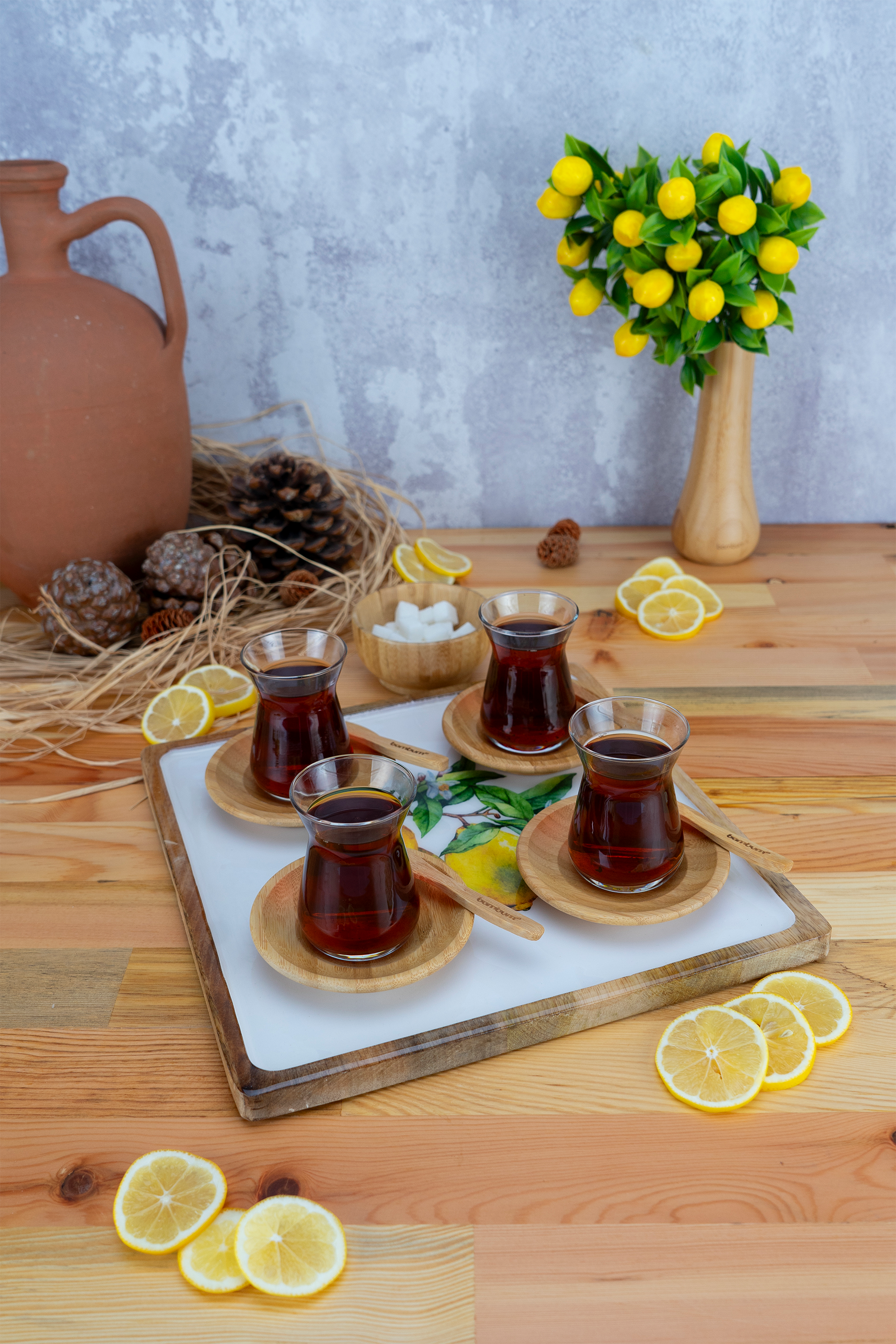 Imroz Lemon Square Tray Large 30 cm