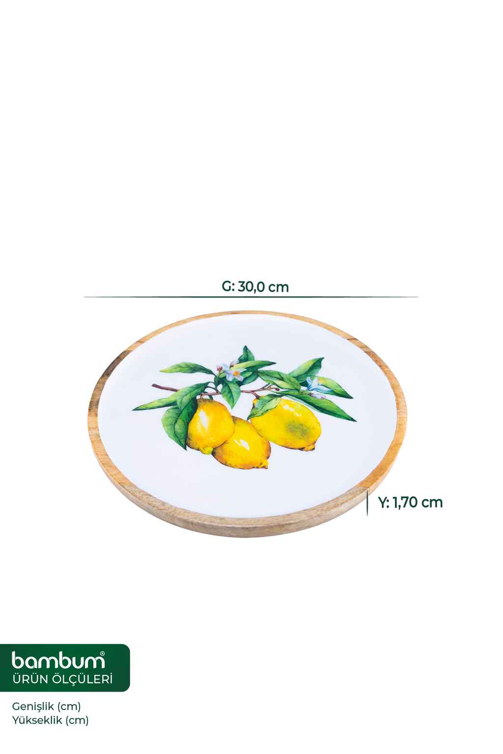 Imroz Lemon Round Tray Large 30 cm