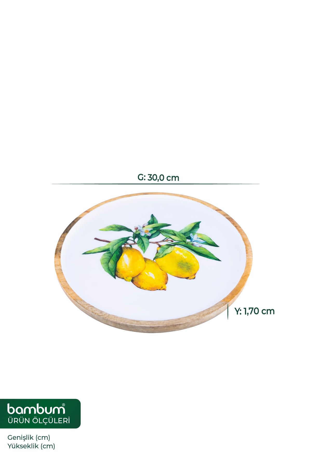 Imroz Lemon Round Tray Large 30 cm