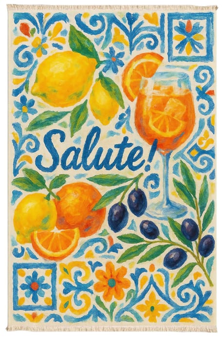Salute! Print Woven Base Rug  80*150 cm – Capri Collection