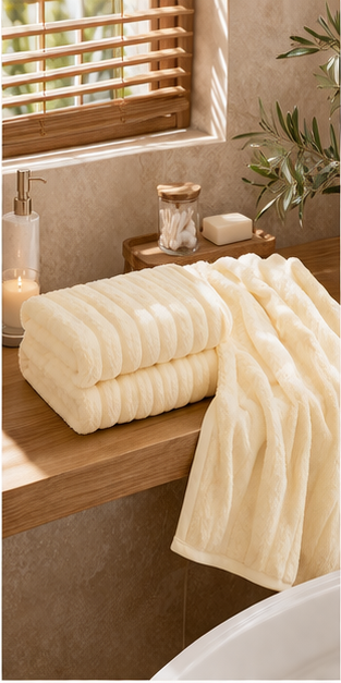 Turco Vanilla Cream Bath Towel 75x150 cm – 550 GSM 100% Cotton