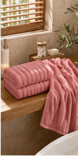 Turco Rose Clay Bath Towel 75x150 cm – 550 GSM 100% Cotton