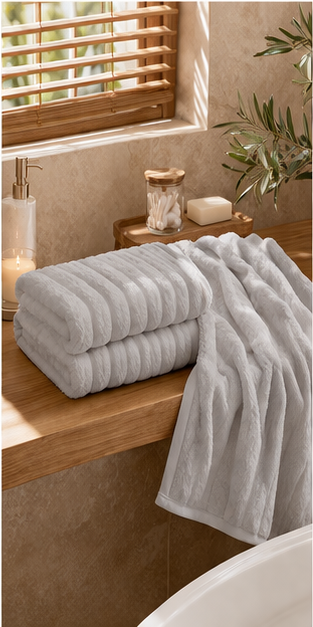 Turco Stone Grey Bath Towel 75x150 cm – 550 GSM 100% Cotton