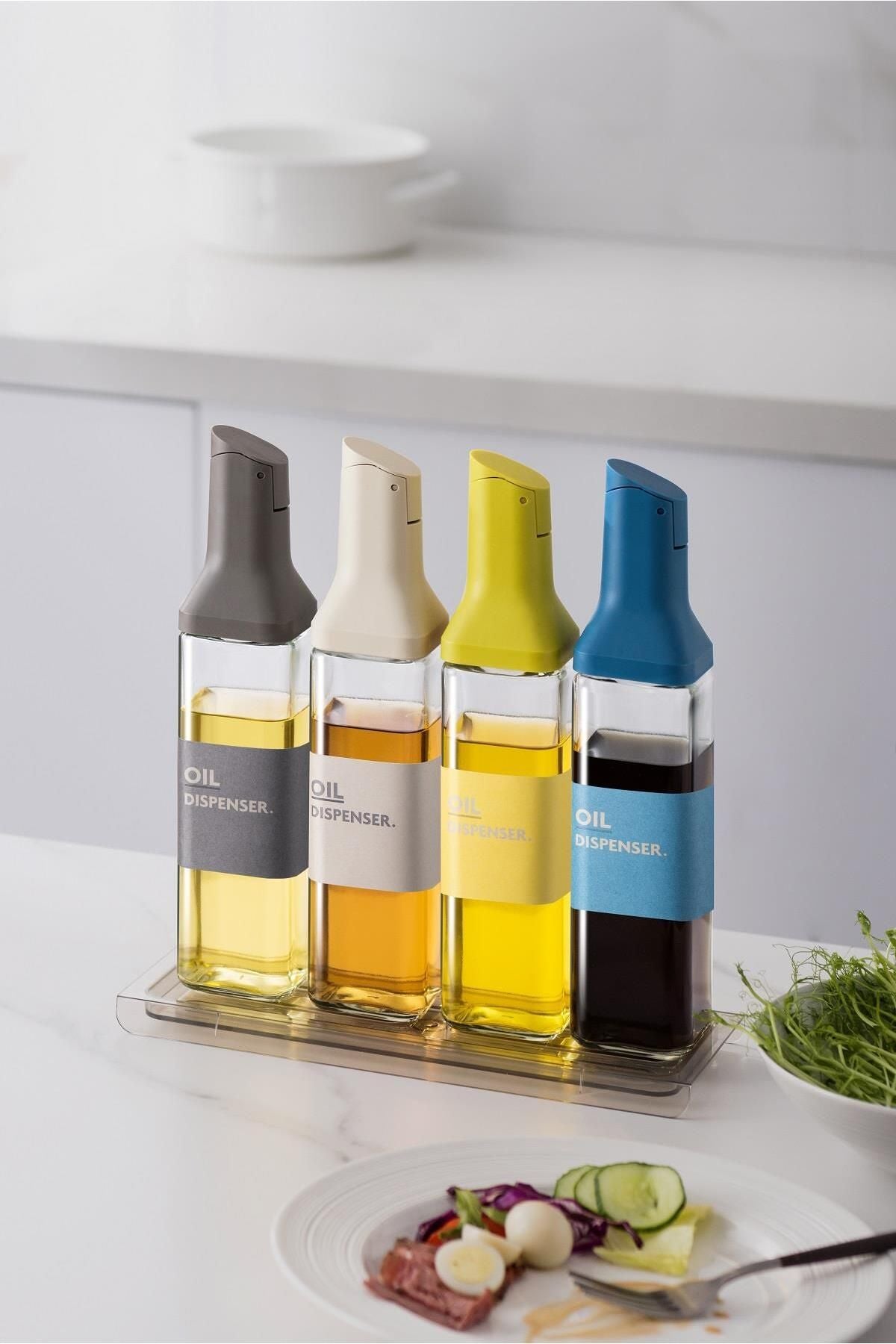 Pinmoo Flip-Top Oil Dispenser – 500 ml (Blue)