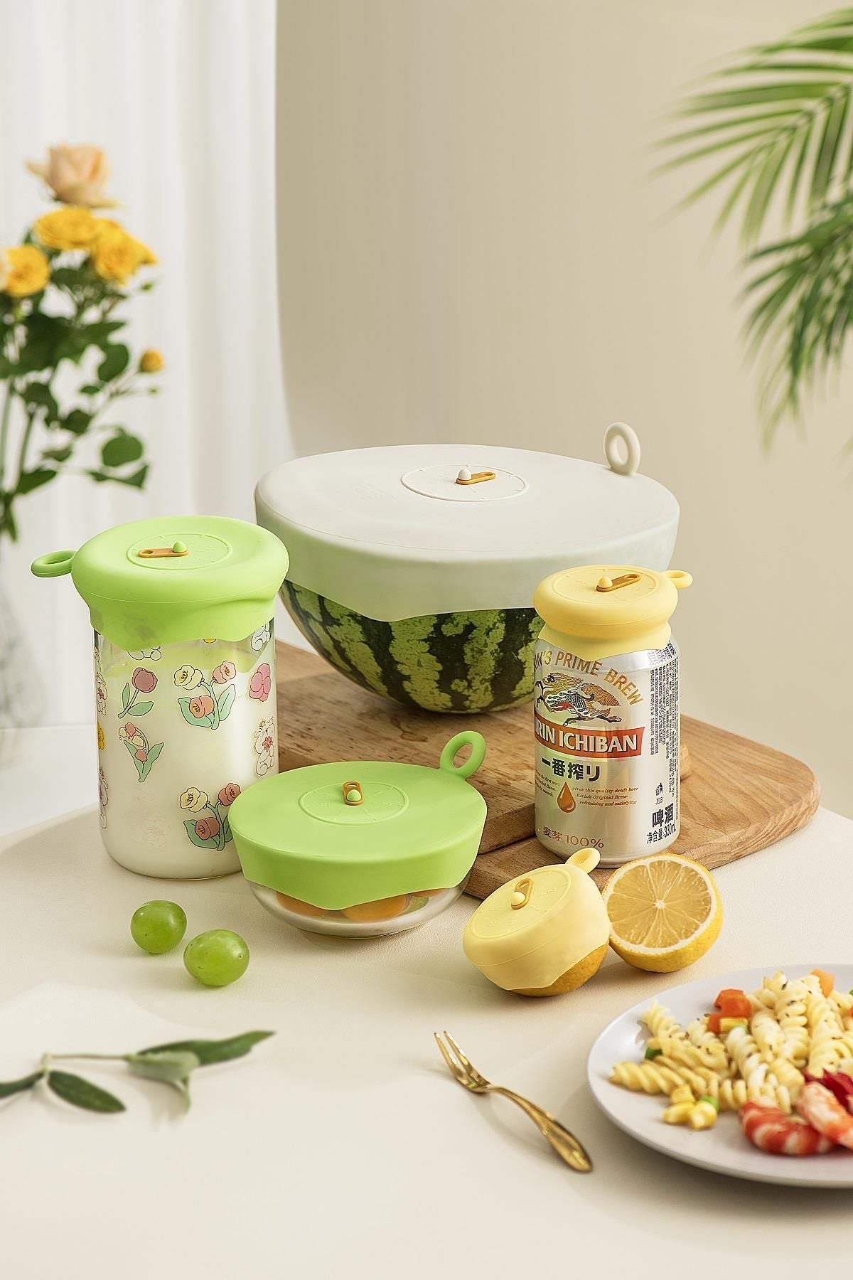 Pinmoo Keep&Safe Silicone Food Covers – Lemon & Onion Set (2 Pieces)
