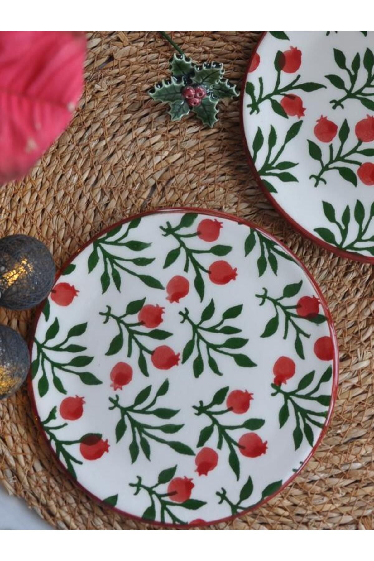 New Year Pomegranate Flower Mini Plate Set of 6 – 15 cm