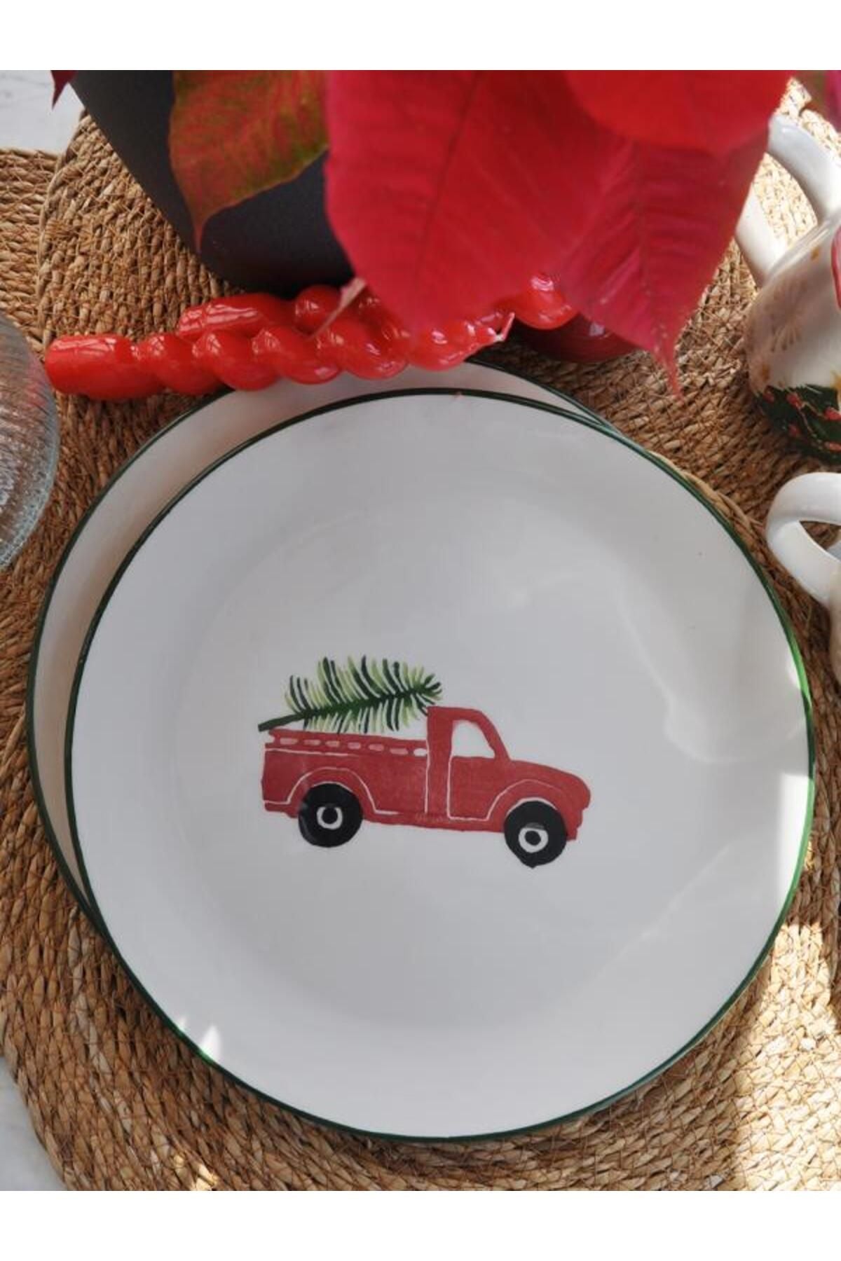 New Year Love Cars Serving Plate Set of 6 – 25 cm