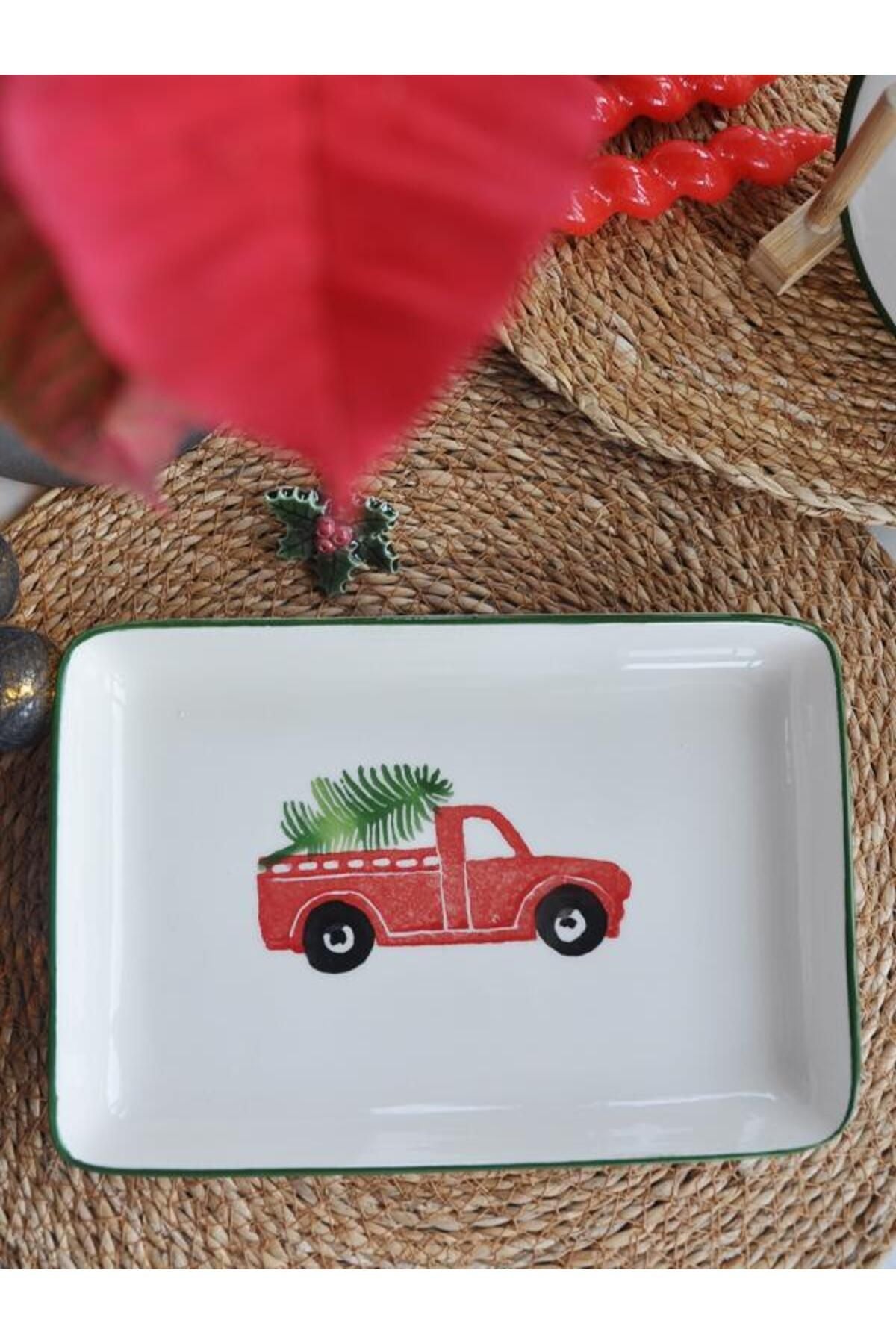 New Year Love Cars Large Serving Plate – 15x22 cm