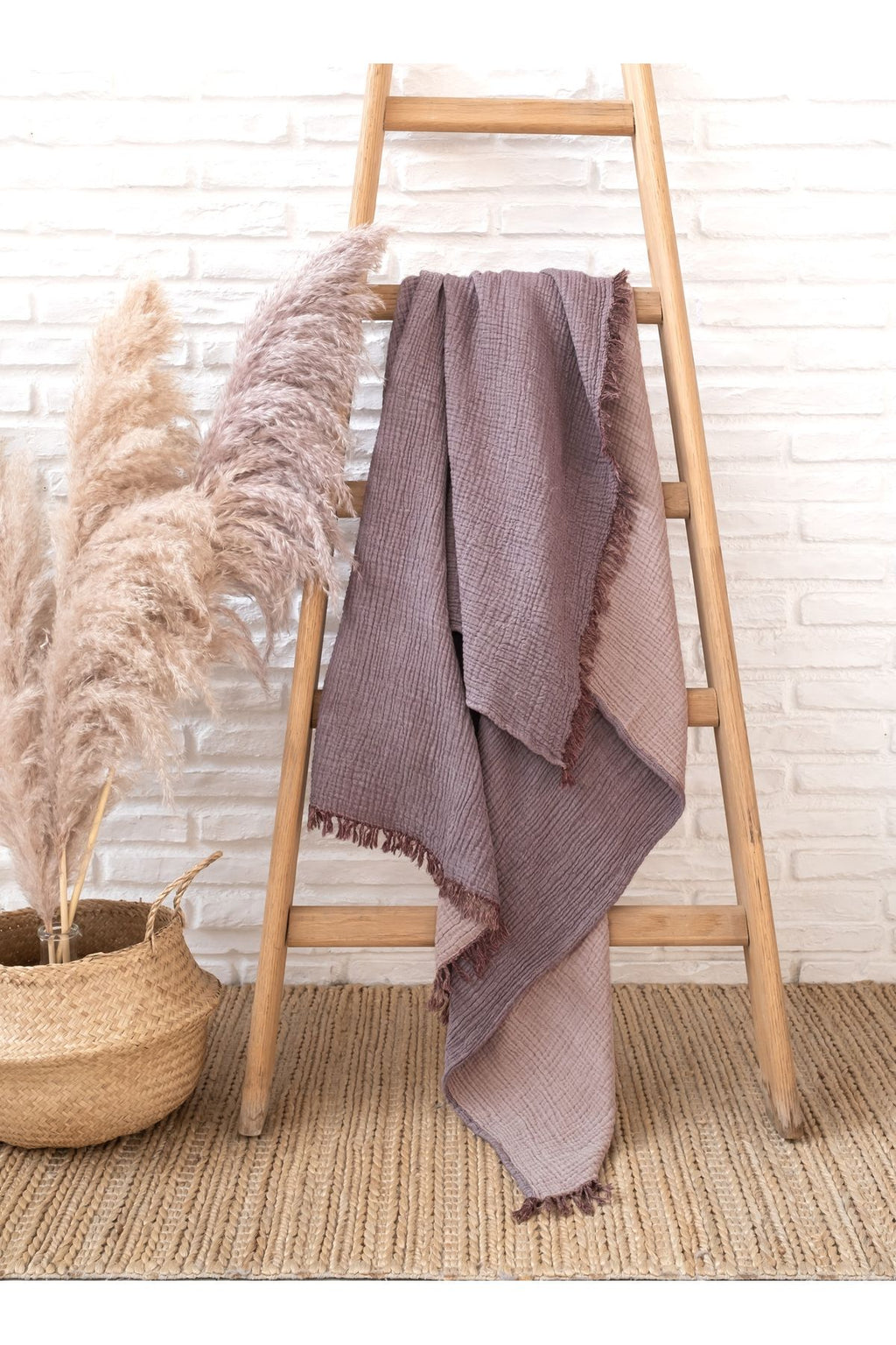 Cappadocia Muslin Throw Blanket – Dusty Rose 130x170 cm