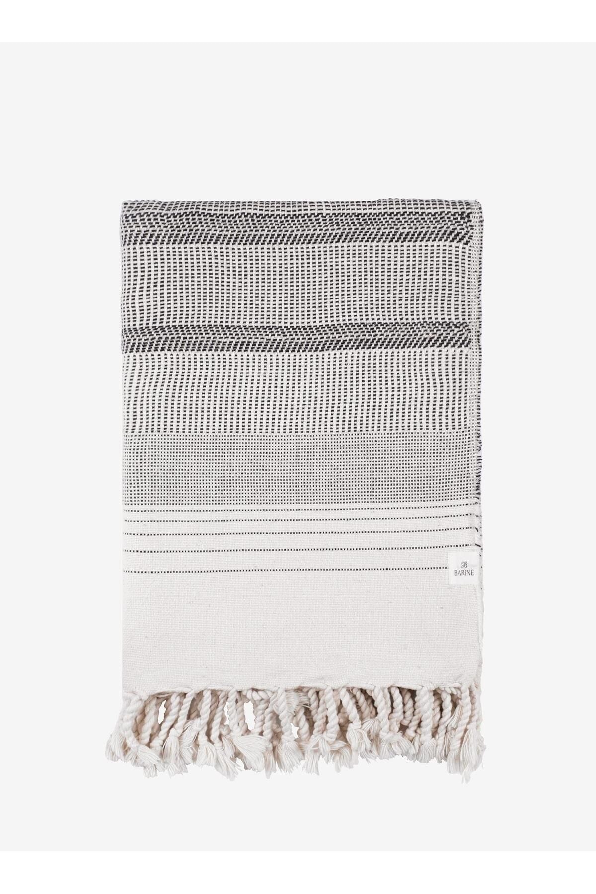 Istanbul Edition Stitches Natural Grey Throw – 130x170 cm