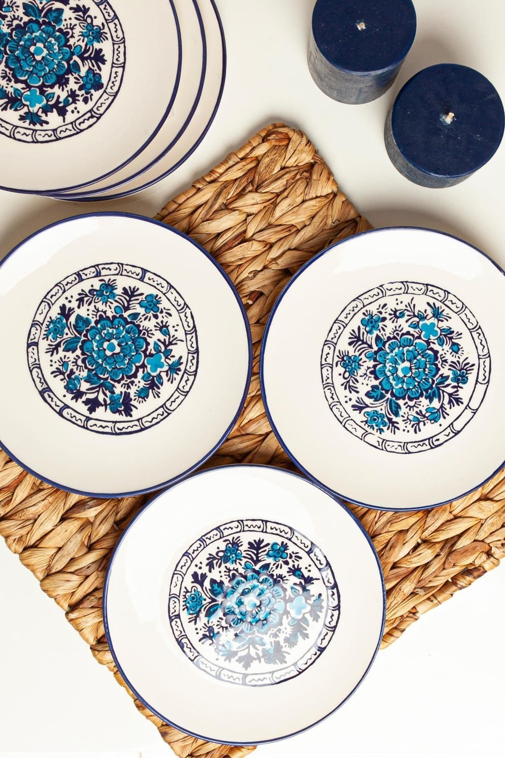 Iznik  Handmade Turkish Ceramic Plate Set – 6 Piece