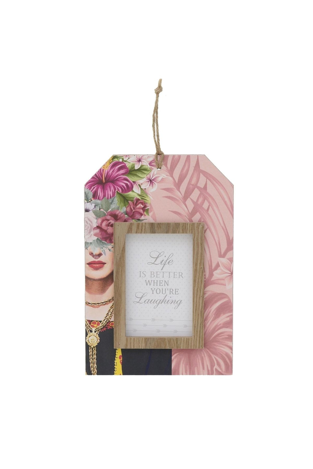 Floral Hanging Photo Frame – 10 x 15 cm | Wooden Detail