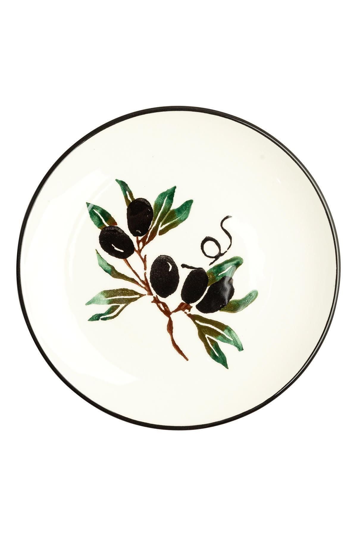Imroz Handmade Olive Design Ceramic Plate Set – 6 Piece 19 cm.