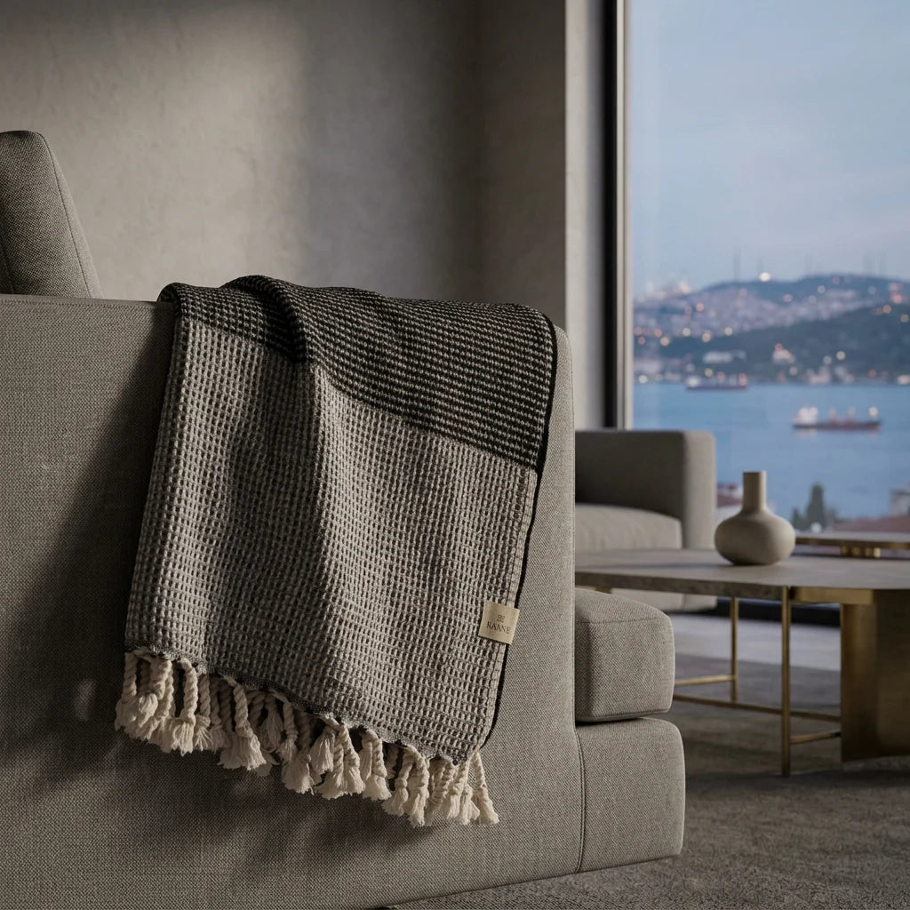 Istanbul Sofa Throw – Grey Black 130x170 cm