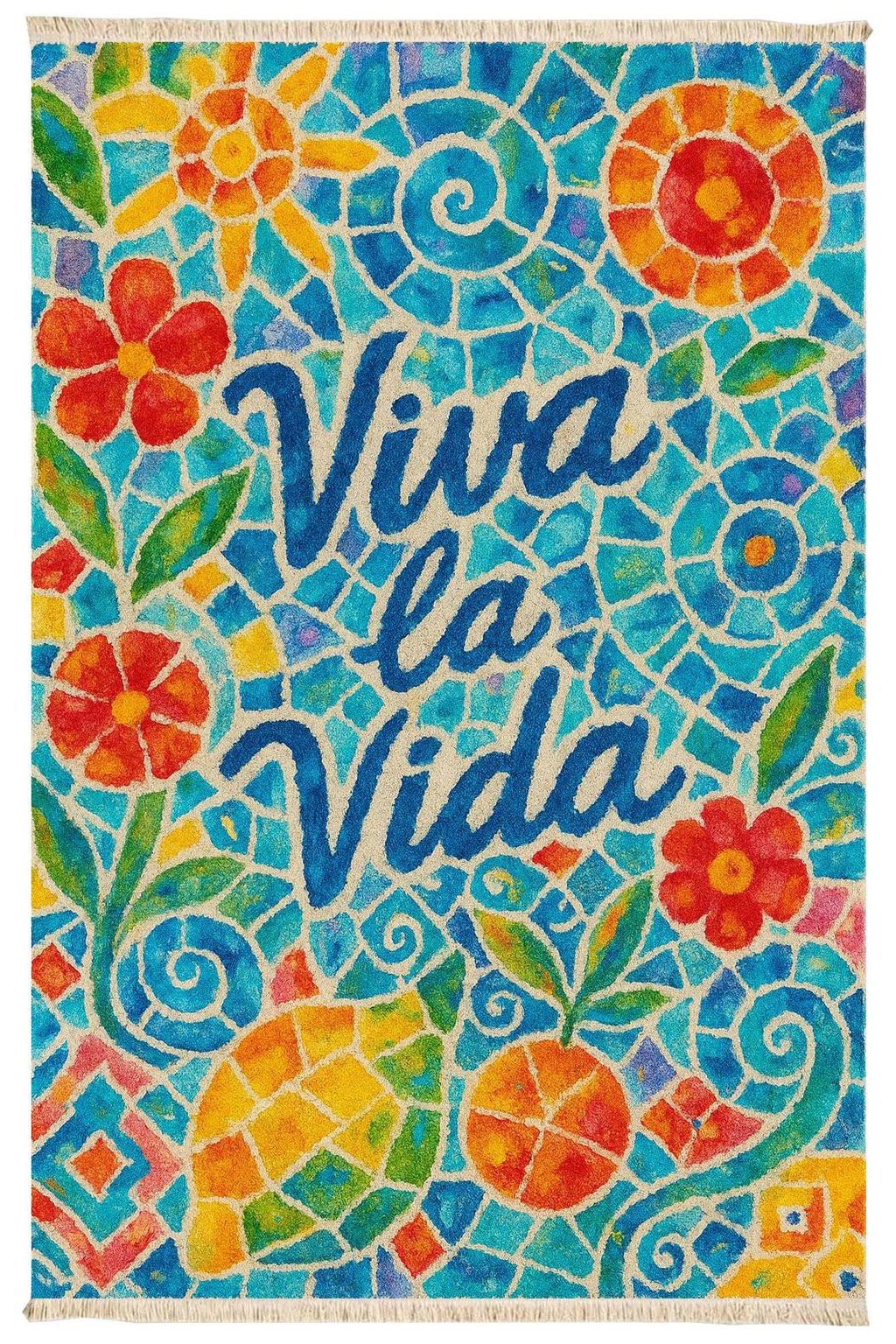 Viva La Vida Print Woven Base Rug  80*150 cm – Barcelona Collection
