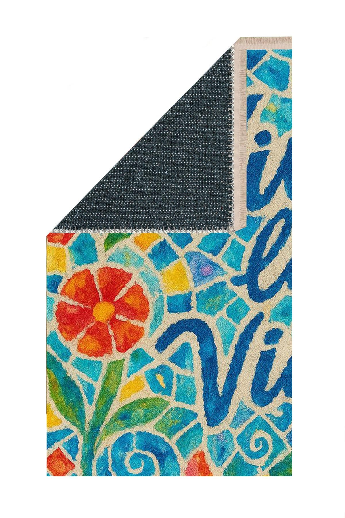 Viva La Vida Print Woven Base Rug  80*150 cm – Barcelona Collection