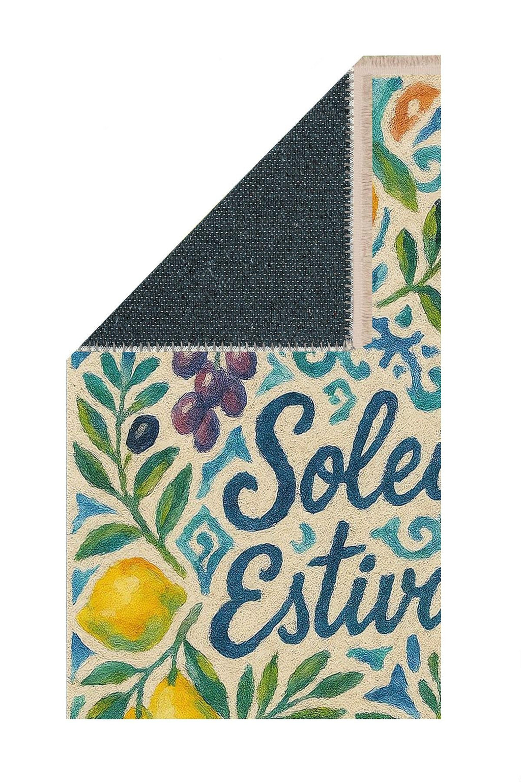 Soleil Estival Print Woven Base Rug  120*180 cm.-French Riviera Collection