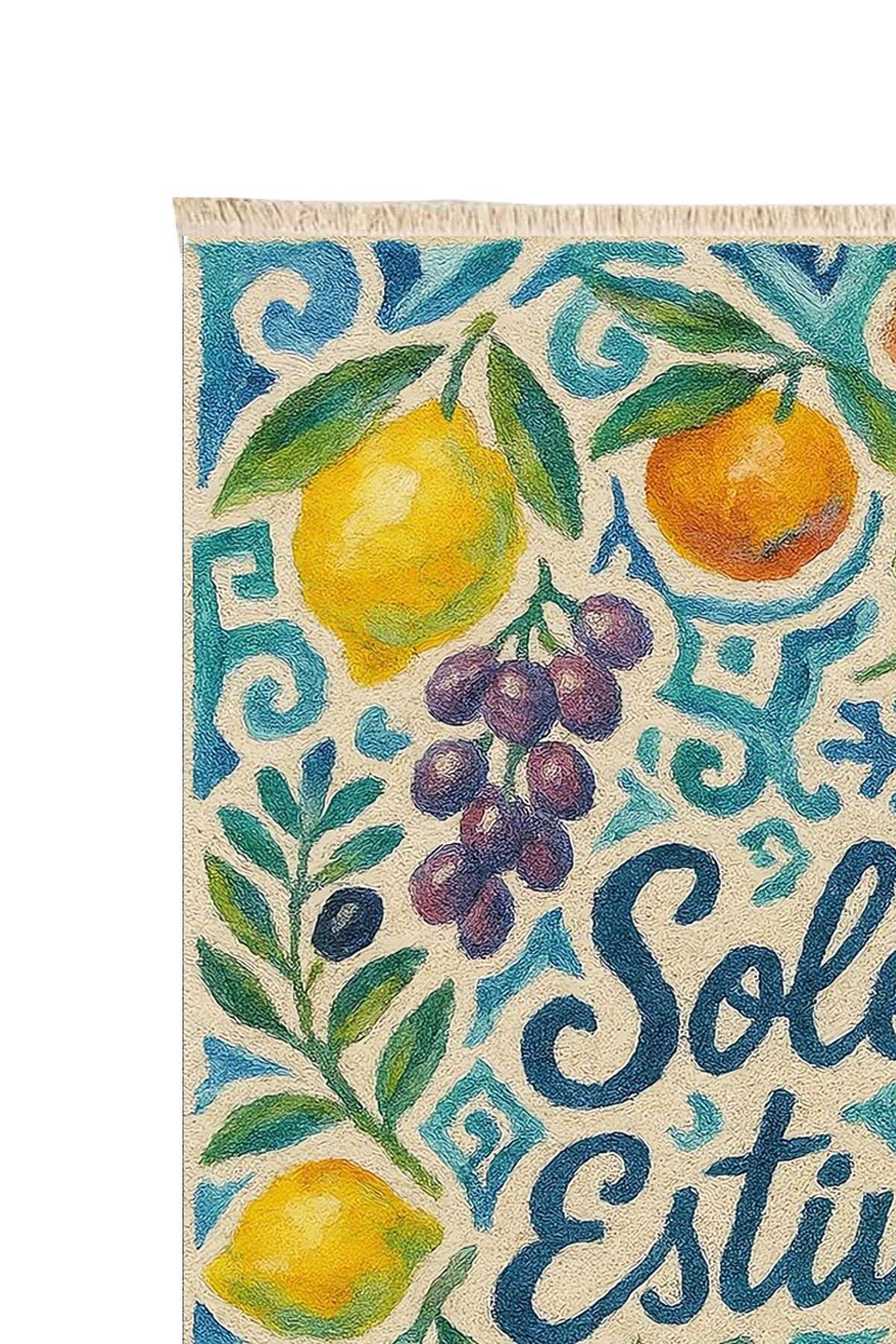 Soleil Estival Print Woven Base Rug 80*150 cm-French Riviera Collection